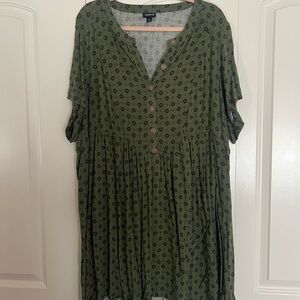 Torrid Green Button-Down Women's Dress